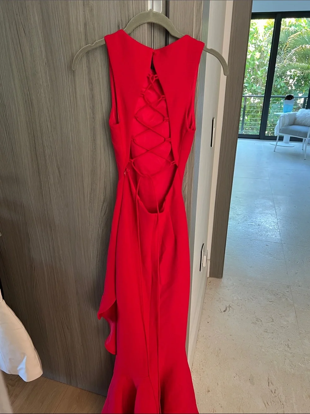NWT REVOLVE SAINTS & SECRETS SHOWPO Luiza red ruffle corset back dress US /XS - Picture 5 of 13